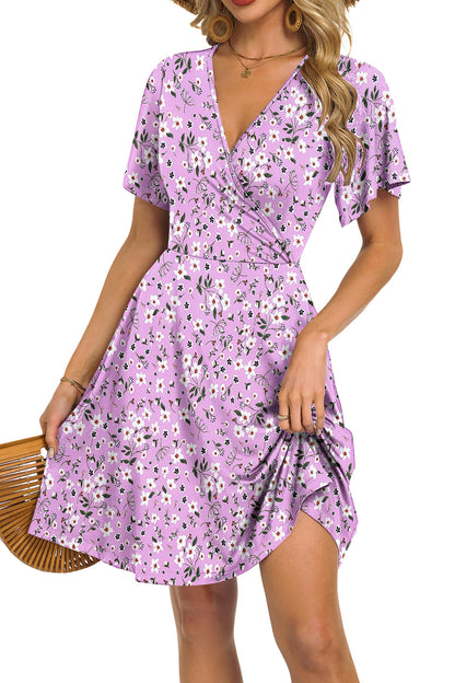 Women's Floral Wrap Dress for Vacation Style