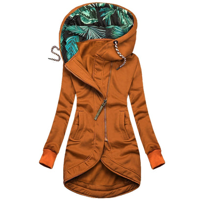 Women's Water-Repellent Winter Jacket with Printed Hood