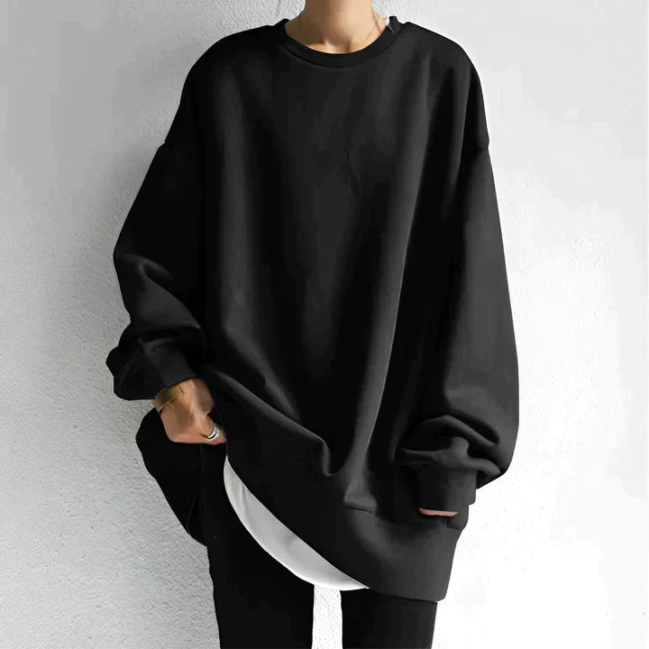 Women's Oversize Tunic Sweater with Extended Hem