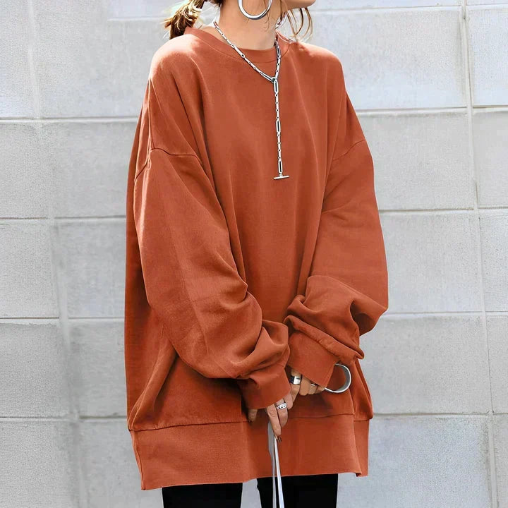 Women's Oversize Tunic Sweater with Extended Hem