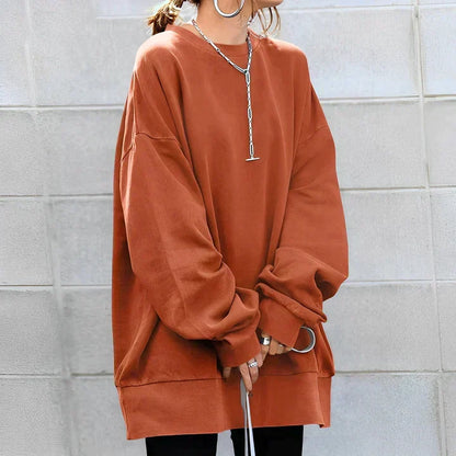 Women's Oversize Tunic Sweater with Extended Hem