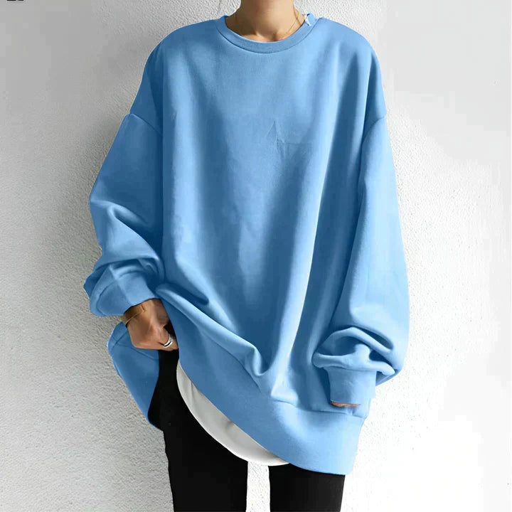 Women's Oversize Tunic Sweater with Extended Hem