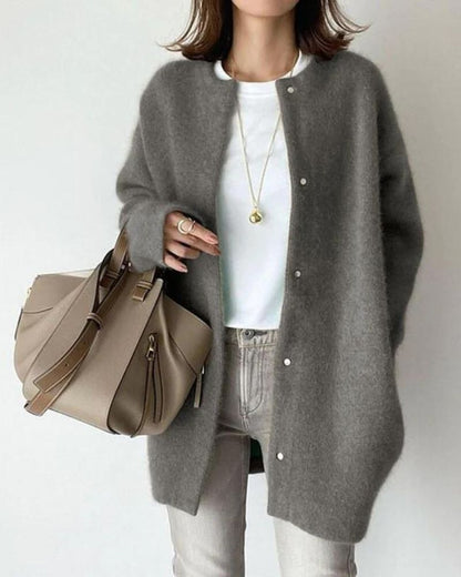 Women's Fluffy Knit Cardigan for Weekends