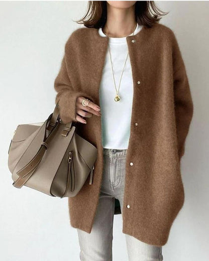Women's Fluffy Knit Cardigan for Weekends