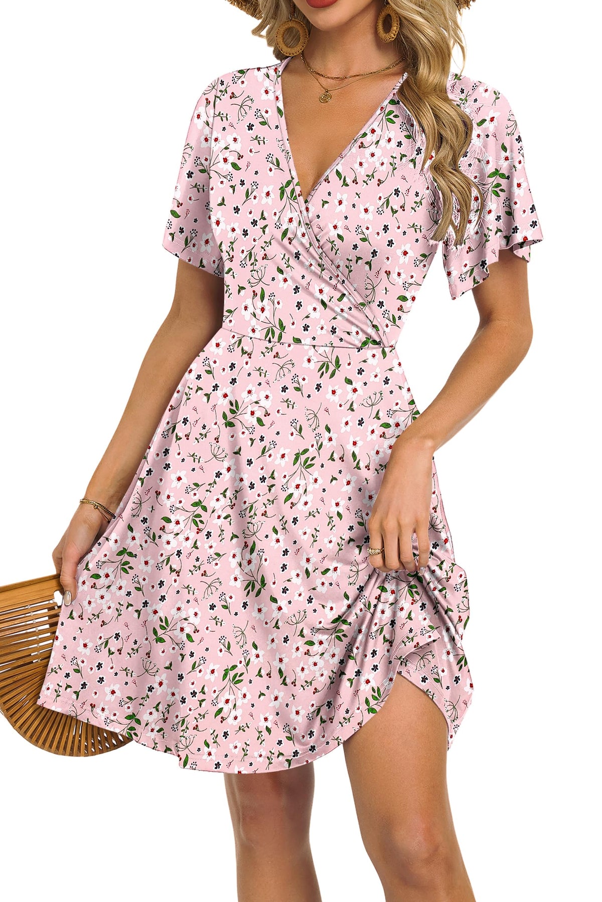 Women's Floral Wrap Dress for Vacation Style