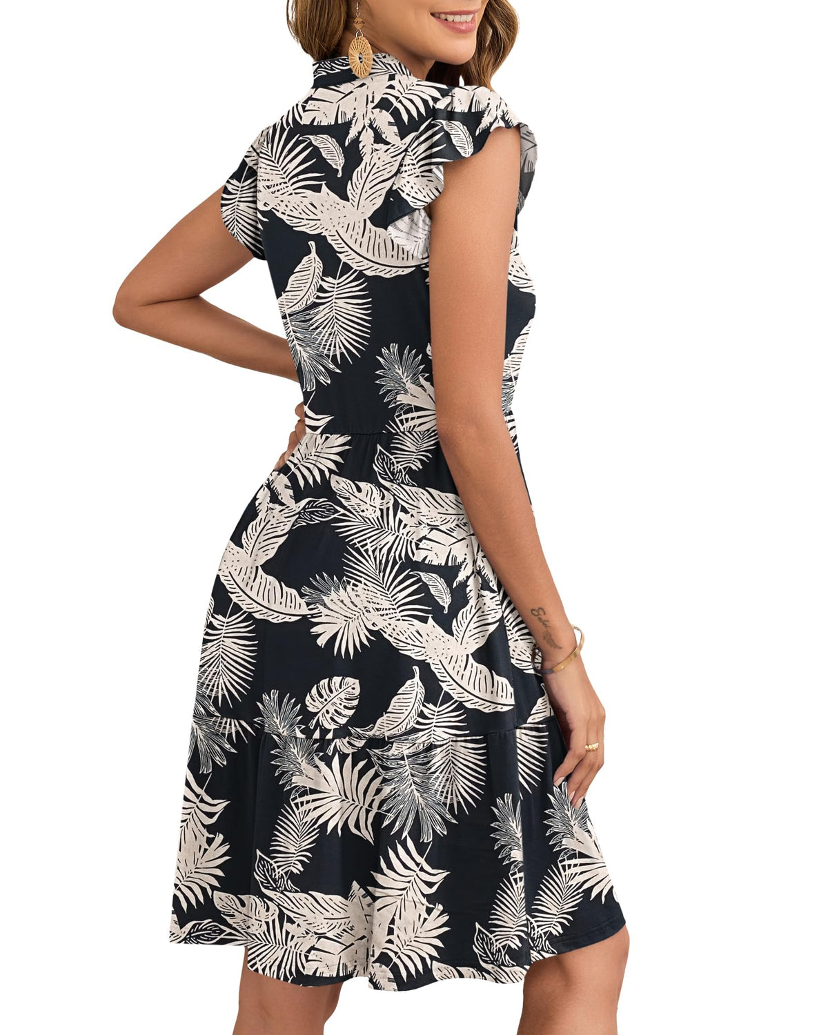 Women's Mini Dress with Elastic Waist