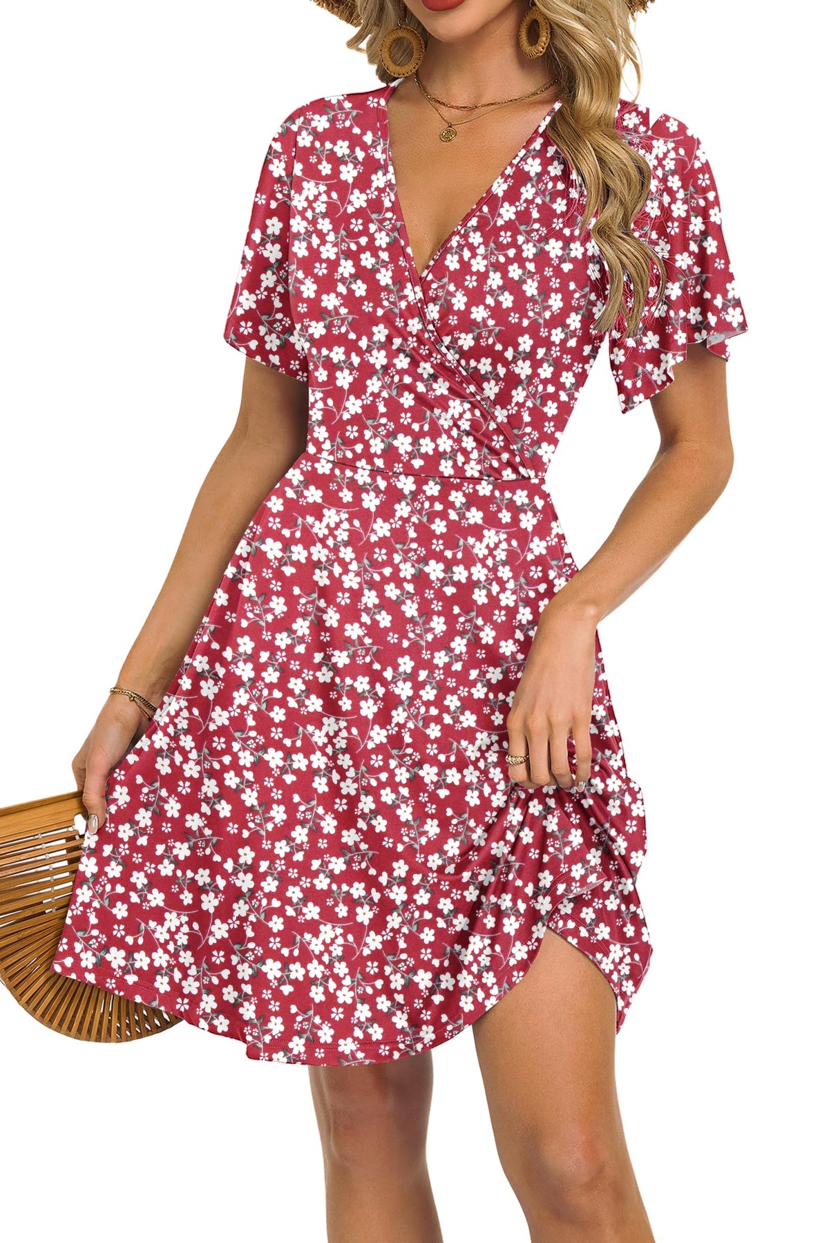 Women's Floral Wrap Dress for Vacation Style