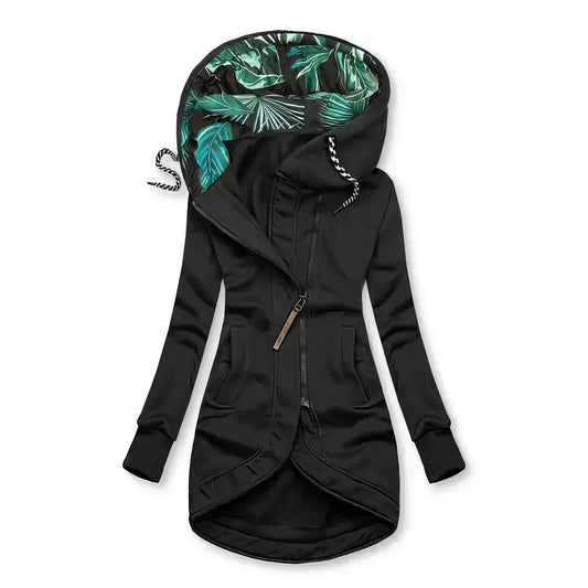 Women's Water-Repellent Winter Jacket with Printed Hood
