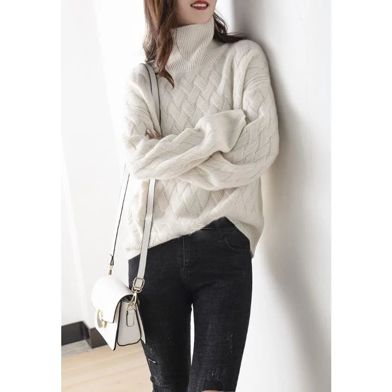 Women's Cashmere Turtleneck Sweater for Winter