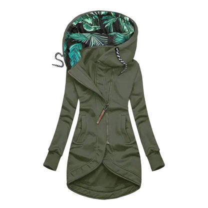 Women's Water-Repellent Winter Jacket with Printed Hood