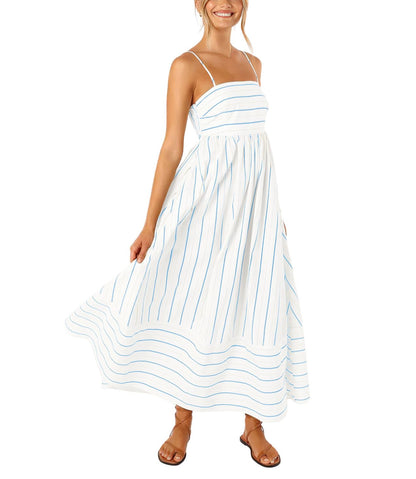 Women's Striped A-Line Maxi Dress for Holidays
