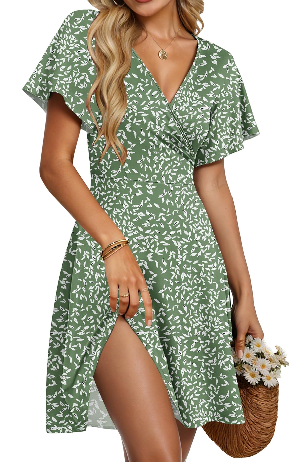Women's Floral Wrap Dress for Vacation Style
