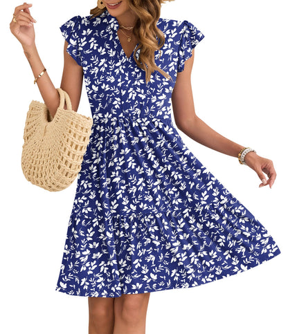Women's Mini Dress with Elastic Waist