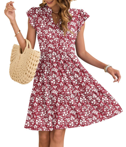 Women's Mini Dress with Elastic Waist