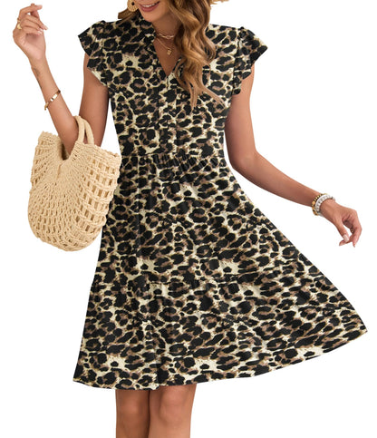 Women's Mini Dress with Elastic Waist