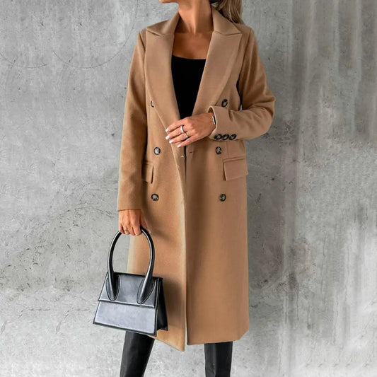 Women's Wool Trench Coat for Smart Occasions