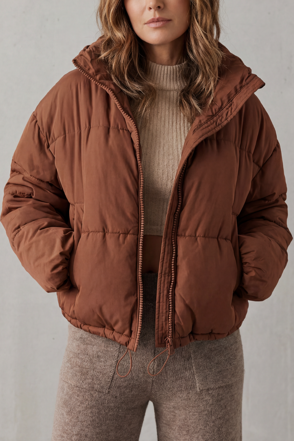 Women's Quilted Cropped Puffer Jacket for Everyday Casual