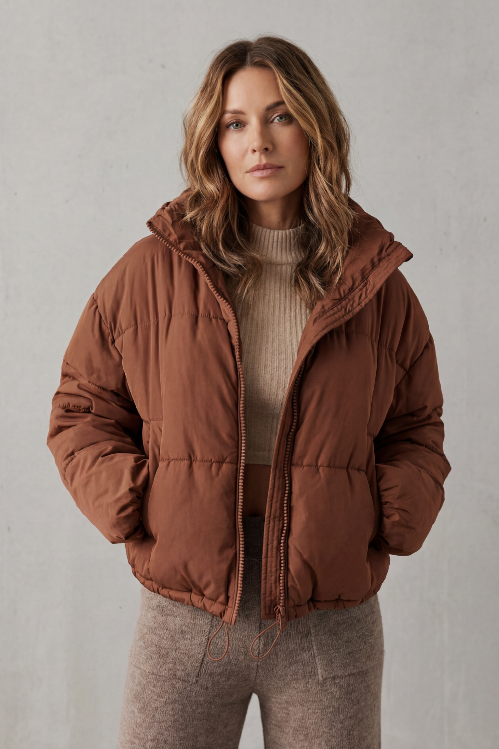 Women's Quilted Cropped Puffer Jacket for Everyday Casual