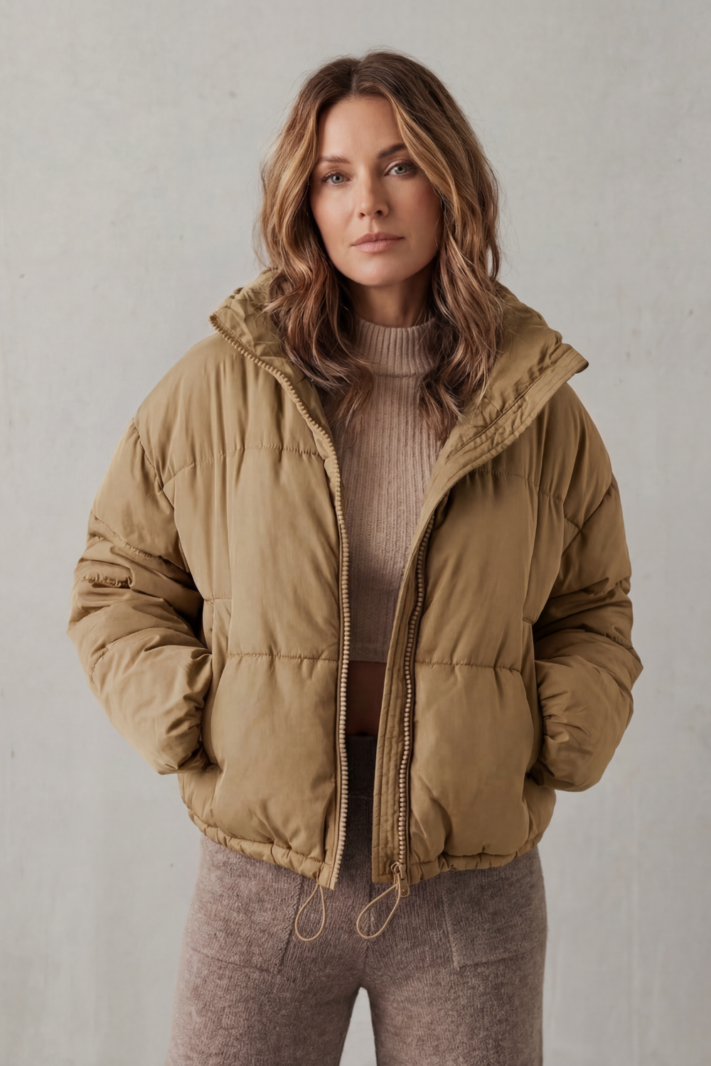 Women's Quilted Cropped Puffer Jacket for Everyday Casual