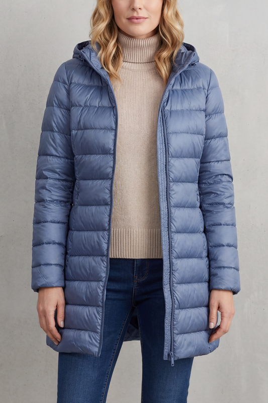 Women's Lightweight Hooded Down Jacket for Travel