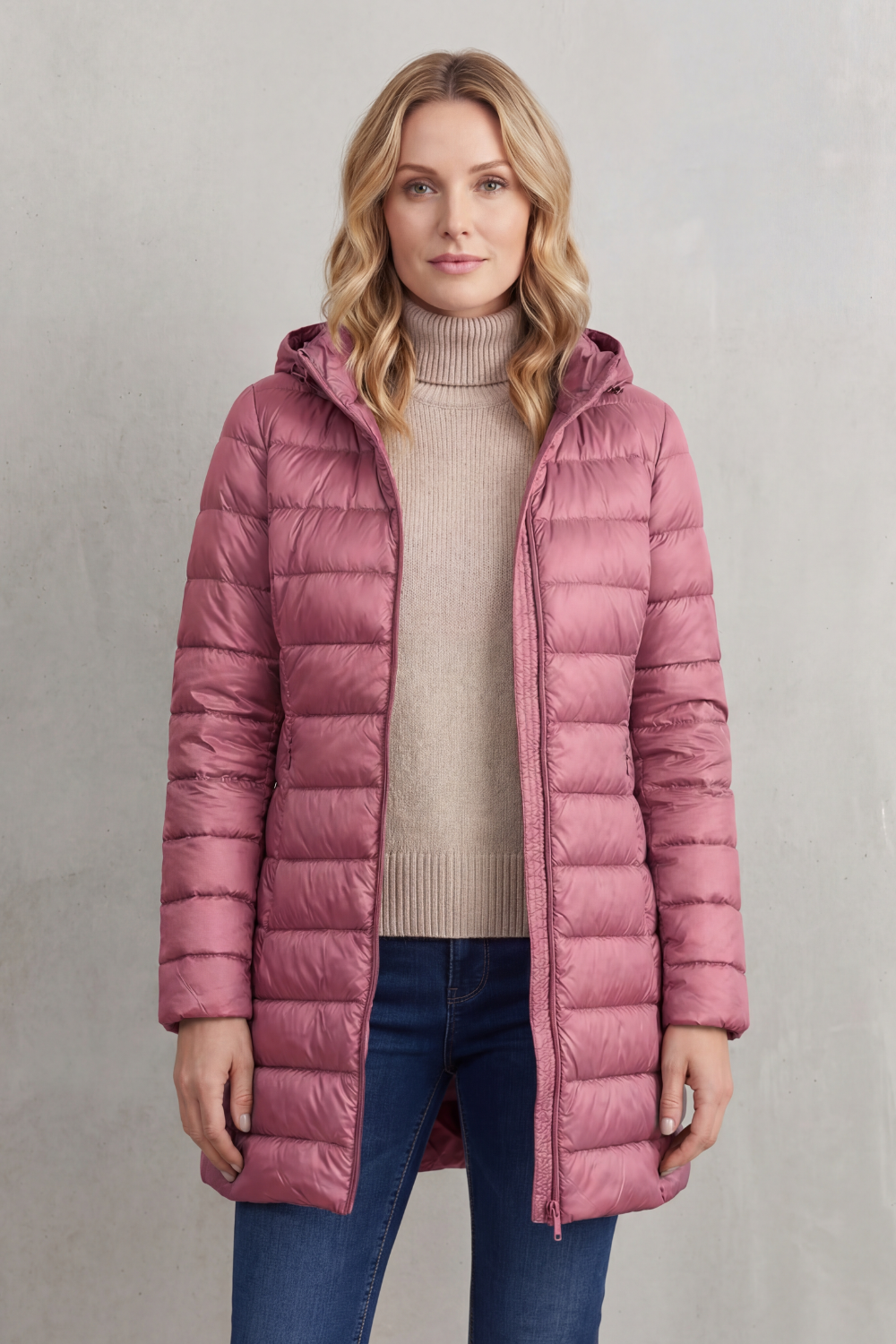 Women's Lightweight Hooded Down Jacket for Travel