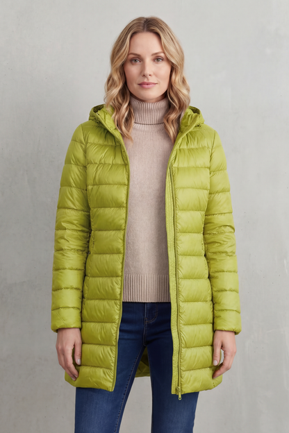 Women's Lightweight Hooded Down Jacket for Travel