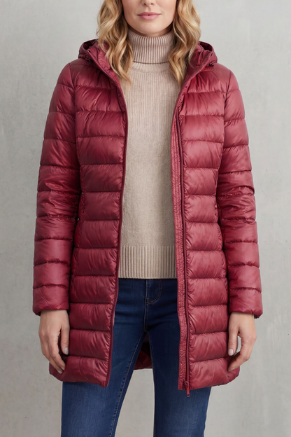 Women's Lightweight Hooded Down Jacket for Travel