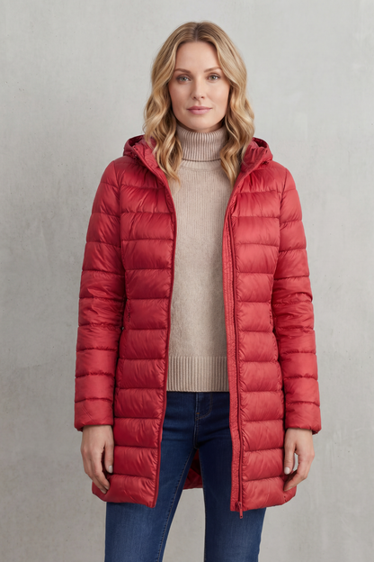 Women's Lightweight Hooded Down Jacket for Travel