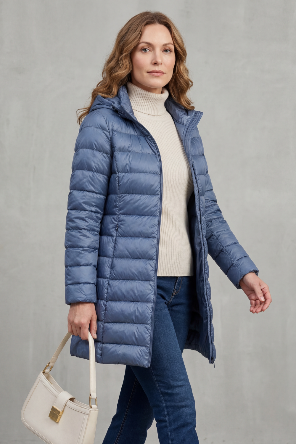 Women's Lightweight Hooded Down Jacket for Travel