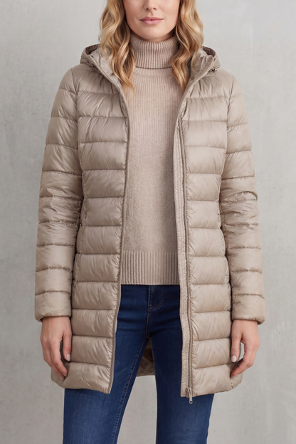 Women's Lightweight Hooded Down Jacket for Travel