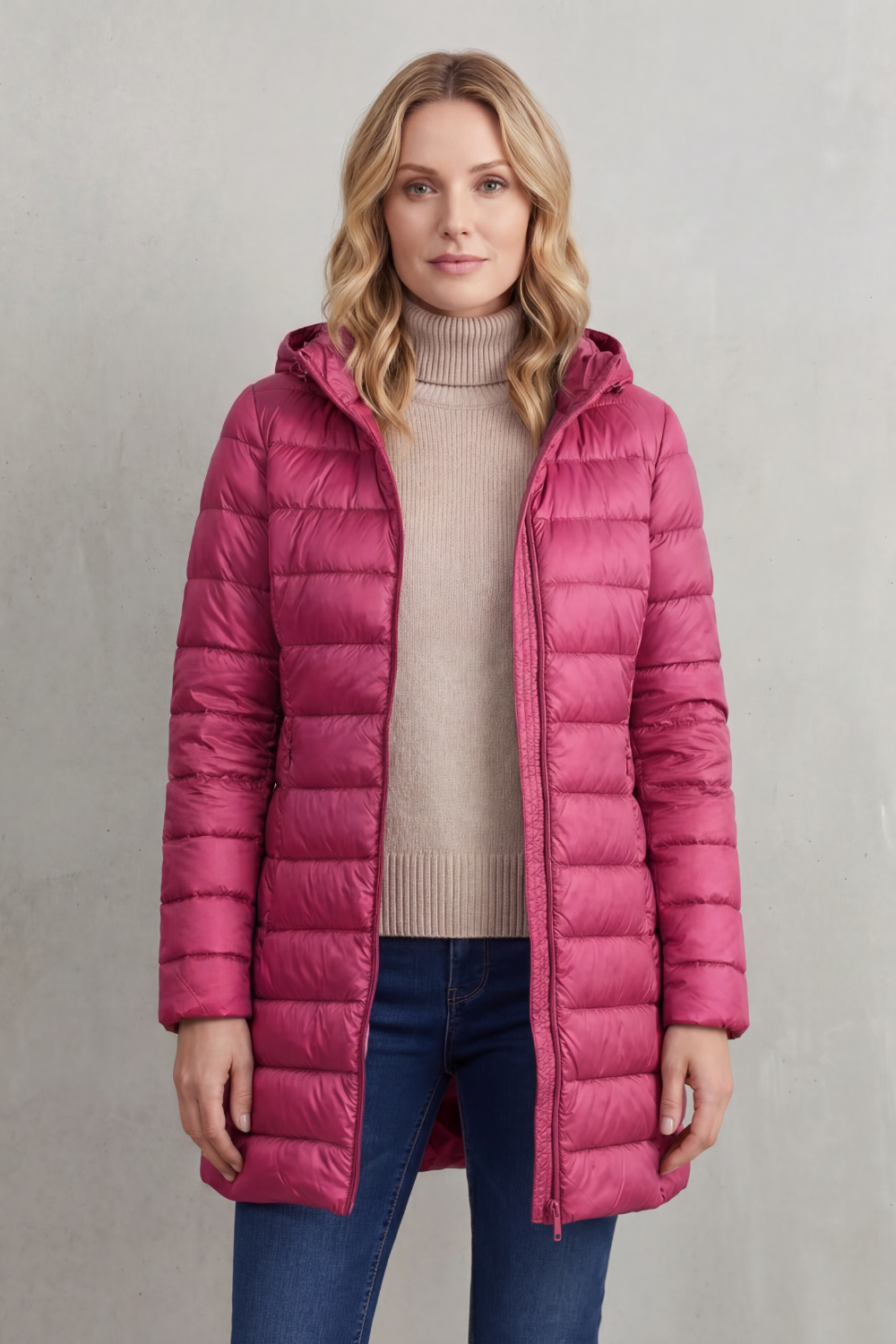 Women's Lightweight Hooded Down Jacket for Travel