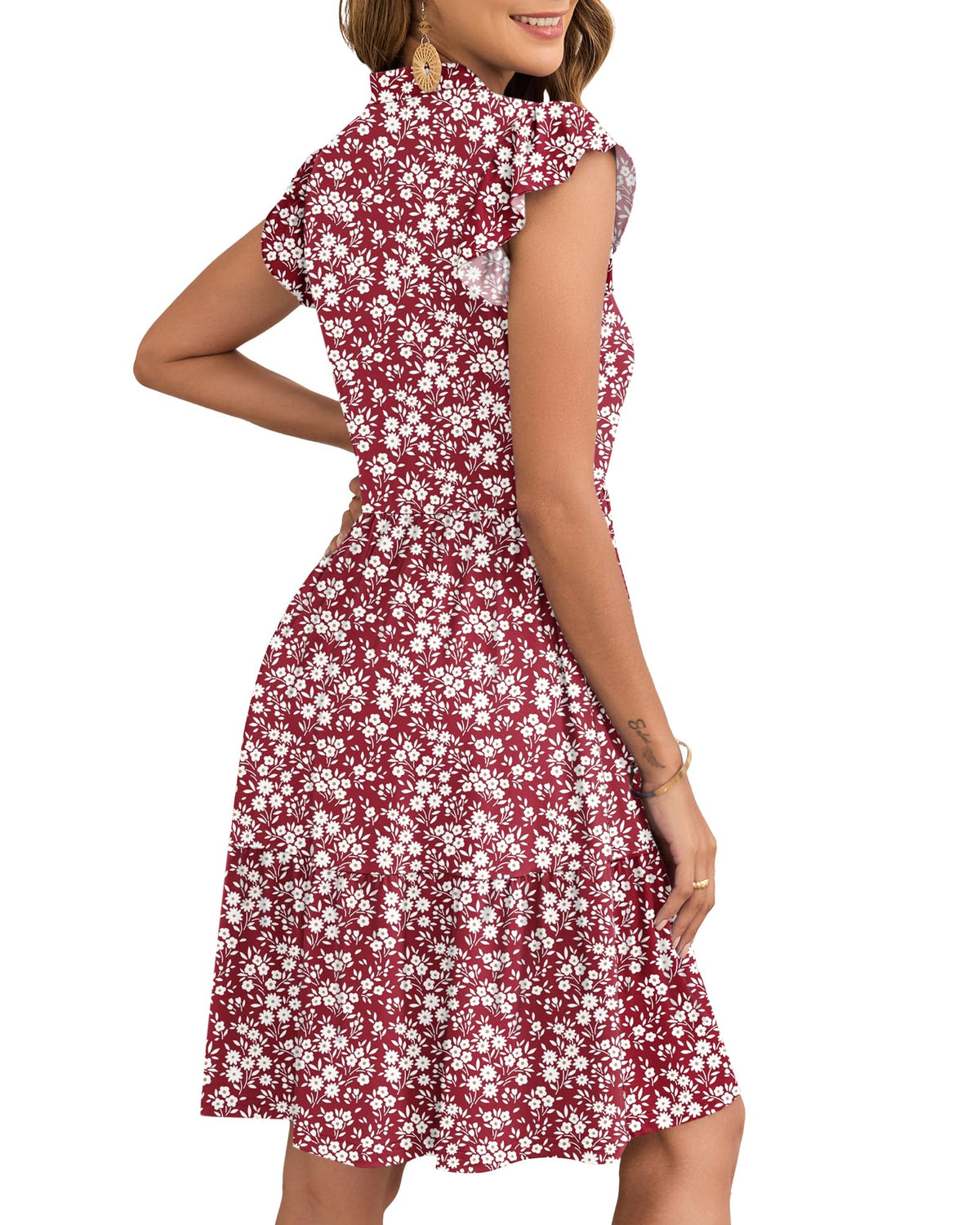 Women's Mini Dress with Elastic Waist