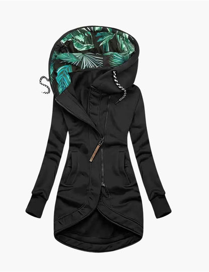 Women's Water-Repellent Winter Jacket with Printed Hood