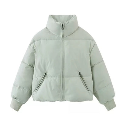 Women's Cropped Puffer Jacket for Cold Weather
