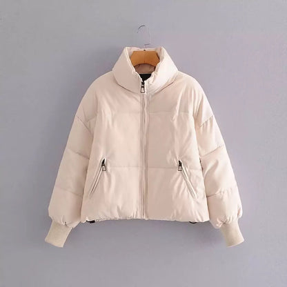 Women's Cropped Puffer Jacket for Cold Weather