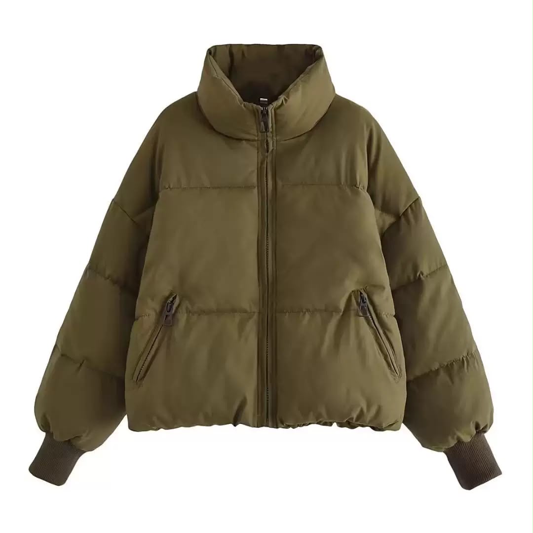 Women's Cropped Puffer Jacket for Cold Weather