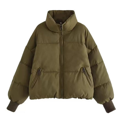 Women's Cropped Puffer Jacket for Cold Weather