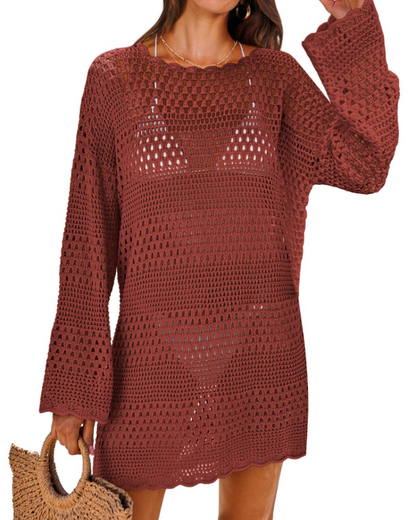 Women's Crochet Mesh Cover-Up for Beach Days