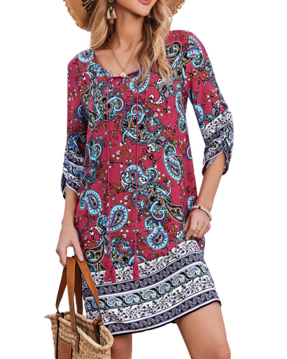 Women's Knee-Length Viscose Dress for Beaches