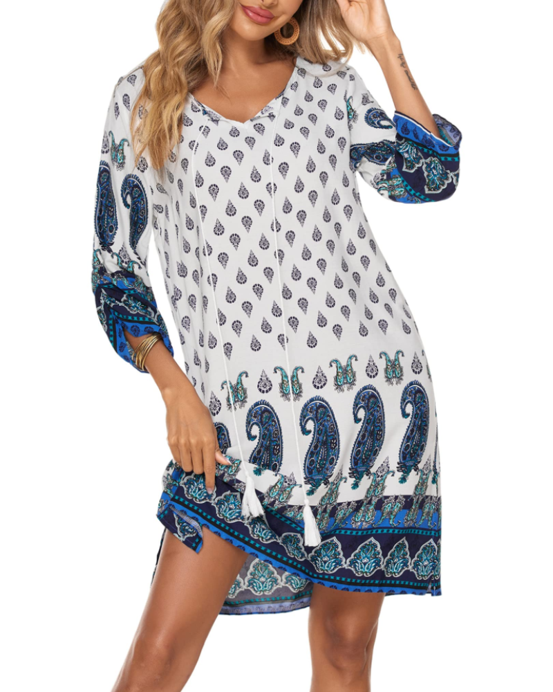 Women's Knee-Length Viscose Dress for Beaches