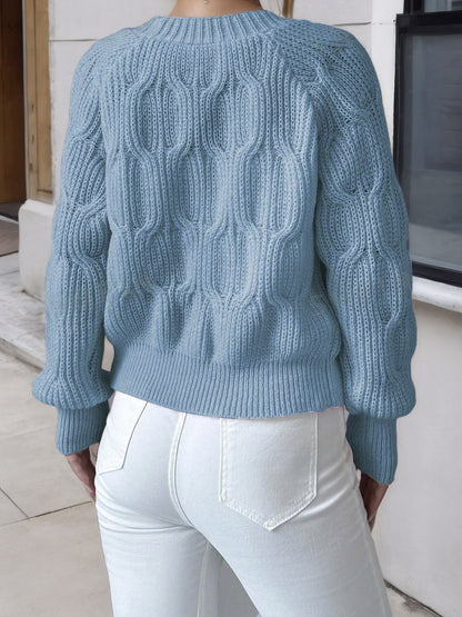 Women's Cable Knit Cardigan with Bow