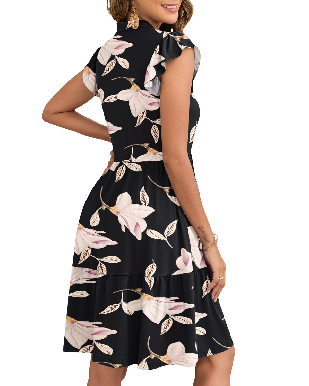 Women's Mini Dress with Elastic Waist