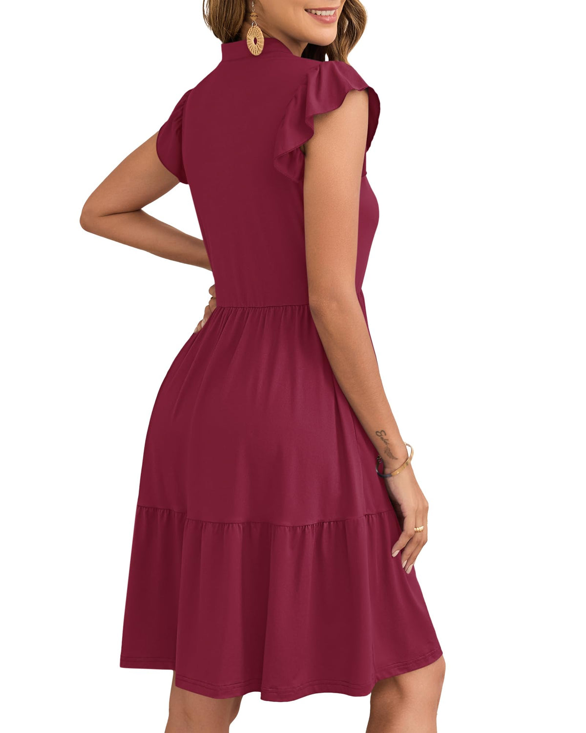Women's Mini Dress with Elastic Waist