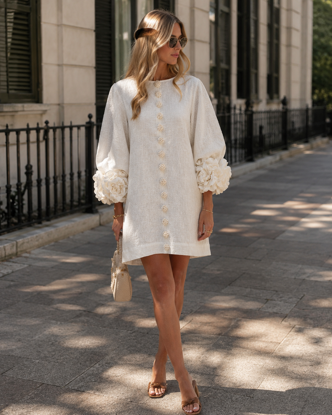 Women's Floral Mini Dress for Weekend Brunches