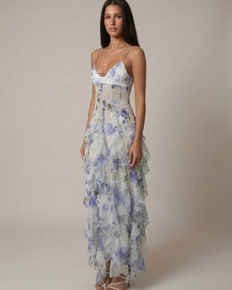 Women's Floral Maxi Dress for Summer Vacation