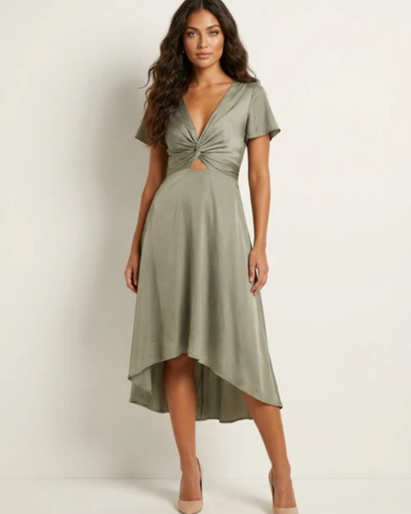 Women's Elegant Midi Dress for Wedding Guest