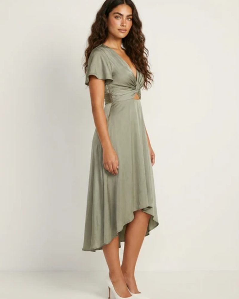 Women's Elegant Midi Dress for Wedding Guest