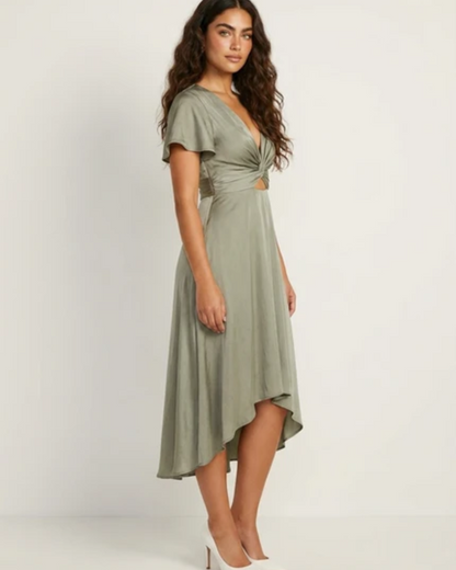 Women's Elegant Midi Dress for Wedding Guest