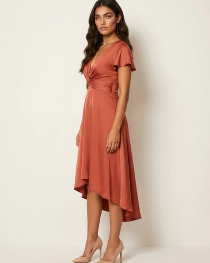 Women's Elegant Midi Dress for Wedding Guest