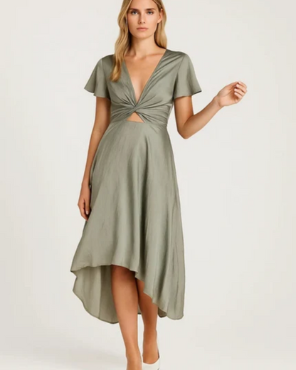 Women's Elegant Midi Dress for Wedding Guest